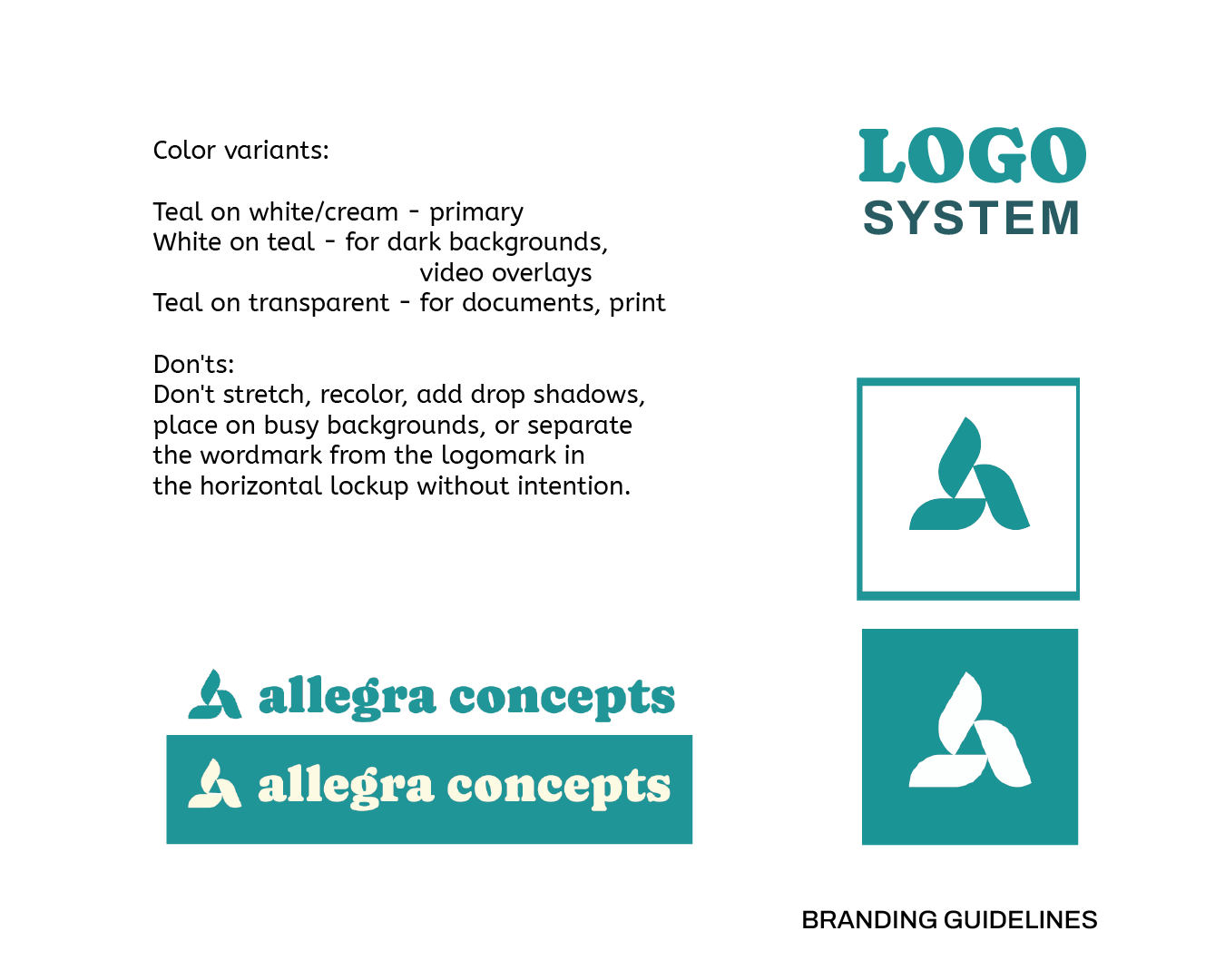 Allegra Concepts logo system
